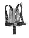 Tecline DIR-Harness weich "E" mit Edelstahl-Backplate 3mm mit Logo - bewegliche D-Ringe